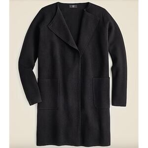 J. Crew Juliette Collarless Open Cardigan Sweater Blazer, Black, XS